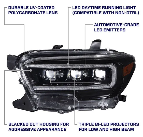 Form Lighting Sequential LED Projector Headlights with Amber DRL | 2023-2016 Toyota Tacoma
