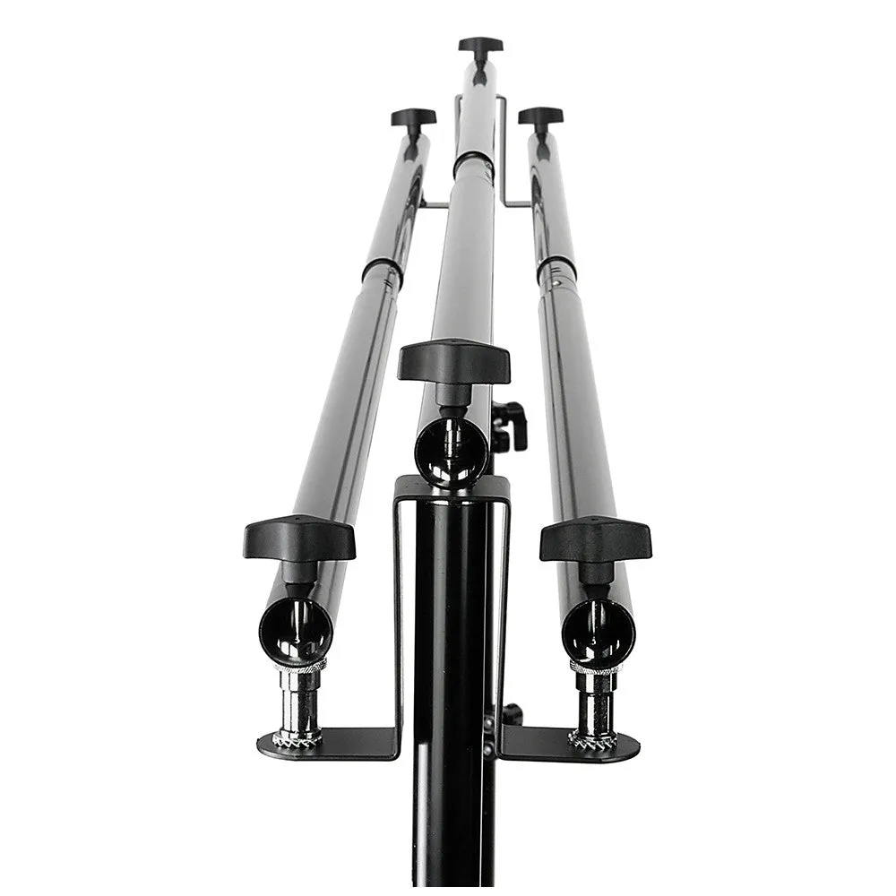 Fotodiox Triple Background Support Bar Set - Triple Bar Holder Brackets for Studio Backdrop Systems