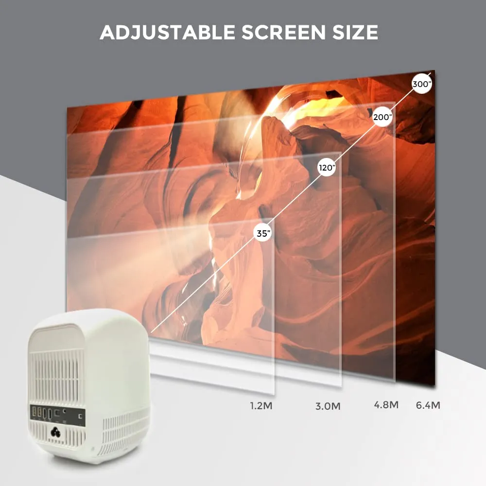 Full HD Projector 4K LED [Screen Size Up to 300"] 8000 Lumens 1080P Native Resolution Home Theater Gaming Projector For PC, TV Stick, TV box