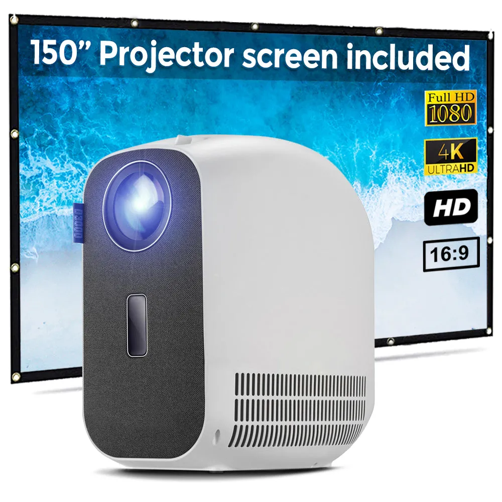 Full HD Projector 4K LED [Screen Size Up to 300"] 8000 Lumens 1080P Native Resolution Home Theater Gaming Projector For PC, TV Stick, TV box