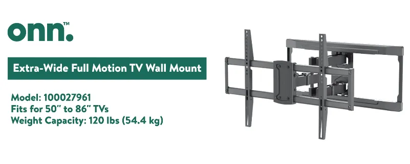 Full Motion TV Wall Mount for 50" to 86" TVs, up to 15° Tilting