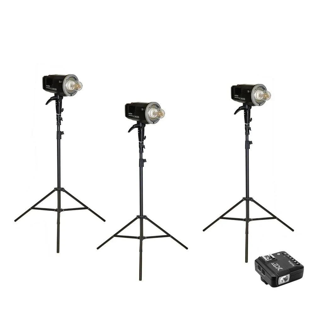 Godox 3 x AD600BM Witstro 2.4GHz Manual Strobe Light & Stand Kit with X2 trigger (Bowens) - Bundle