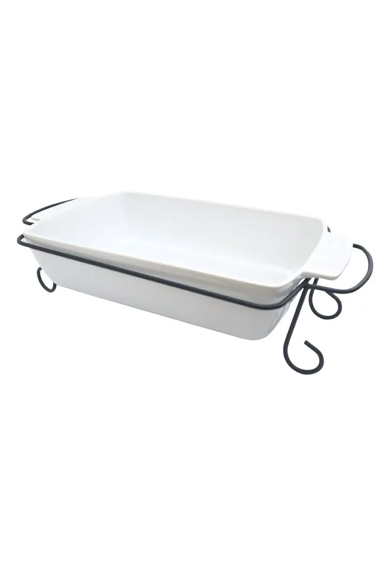 Gracious Dining by Gibson 2 Piece Stoneware Bakeware with Metal Rack