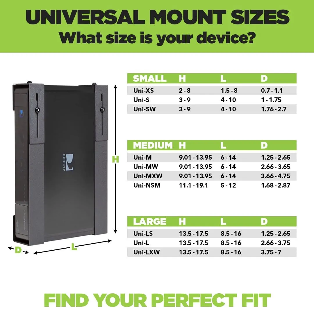 HIDEit Uni-LS | Adjustable Large Slim Device Mount