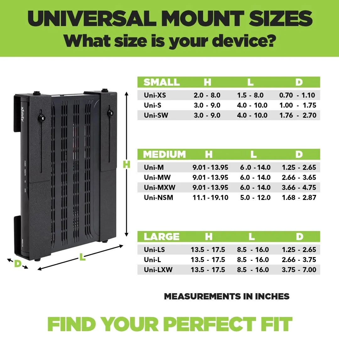 HIDEit Uni-MXW | Adjustable Medium Extra-Wide Component Mount