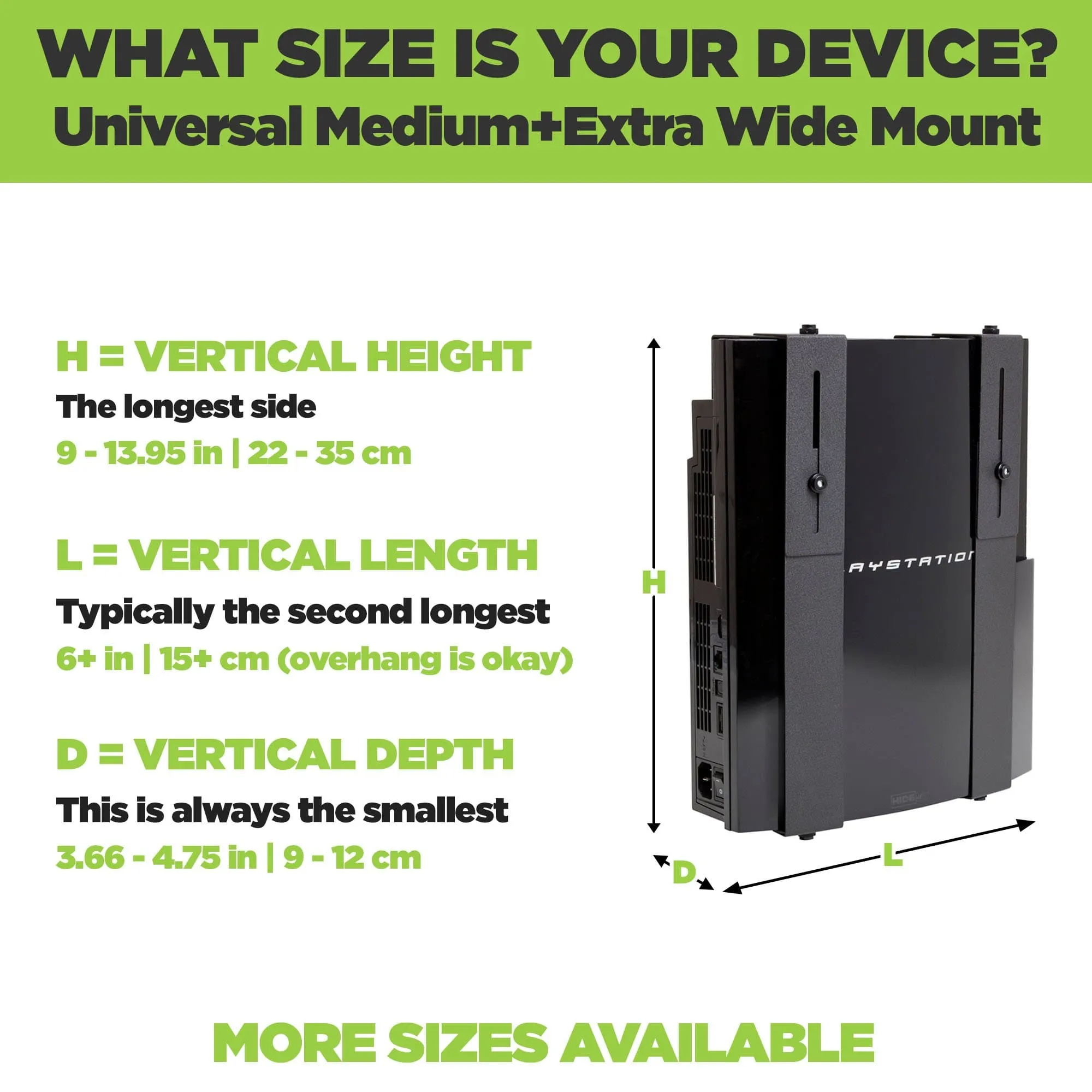 HIDEit Uni-MXW | Adjustable Medium Extra-Wide Component Mount