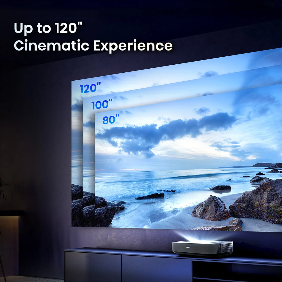 Hisense PL1 X-Fusion 4K Ultra Short Throw Laser Cinema Projector with Dolby Vision, Dolby Atmos, & Google TV