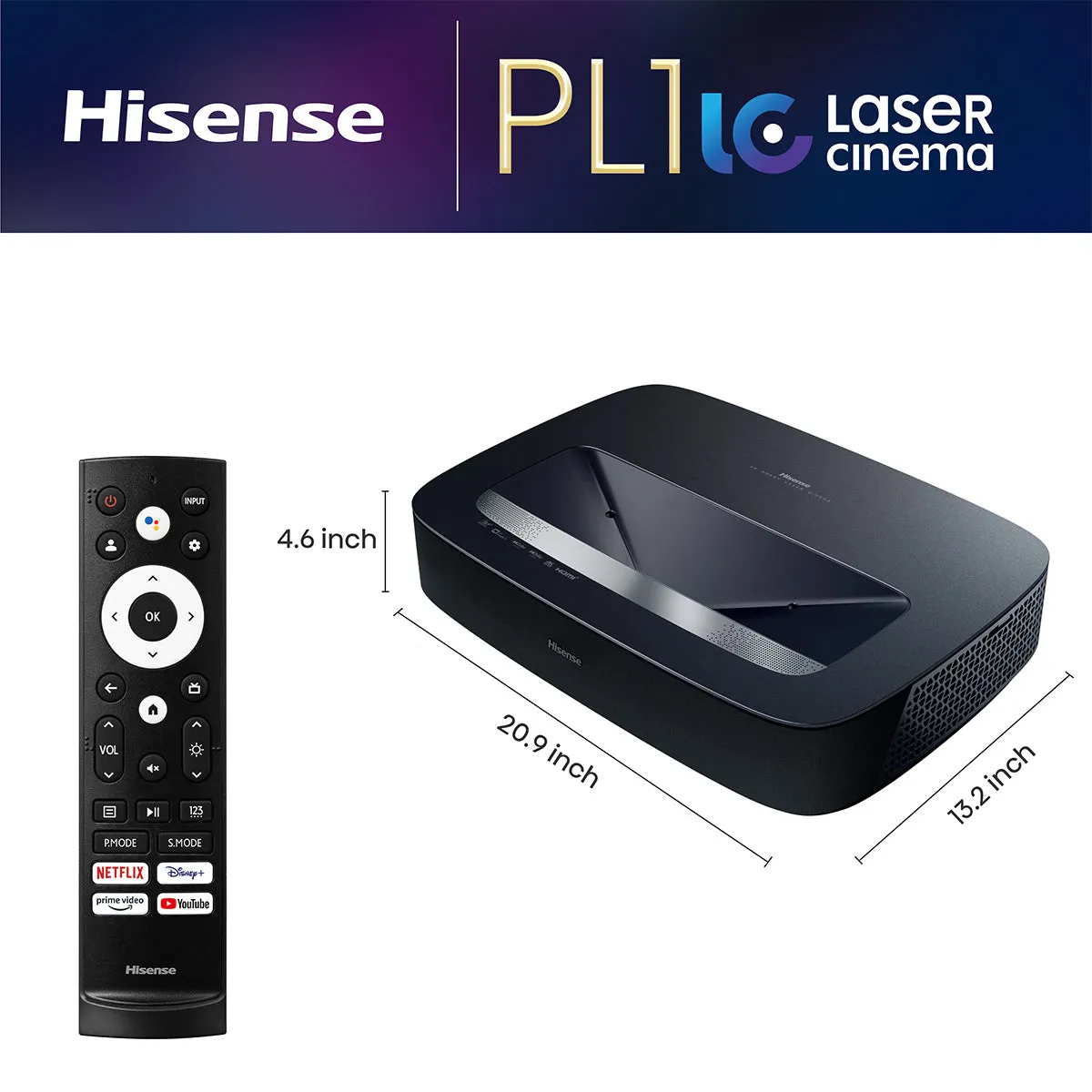 Hisense PL1 X-Fusion 4K Ultra Short Throw Laser Cinema Projector with Dolby Vision, Dolby Atmos, & Google TV