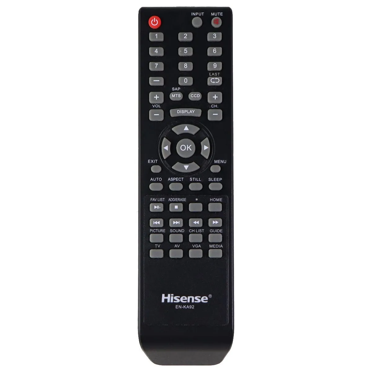 Hisense Remote Control (EN-KA92) for Select Hisense TVs - Black