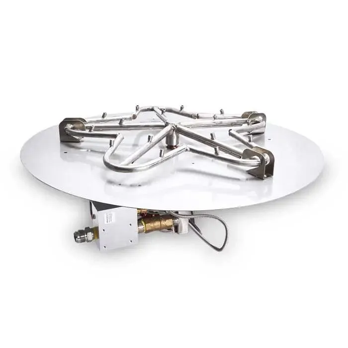 HPC Fire 24" Round Flat Pan Electronic Ignition Fire Pit Insert PENTA24EI