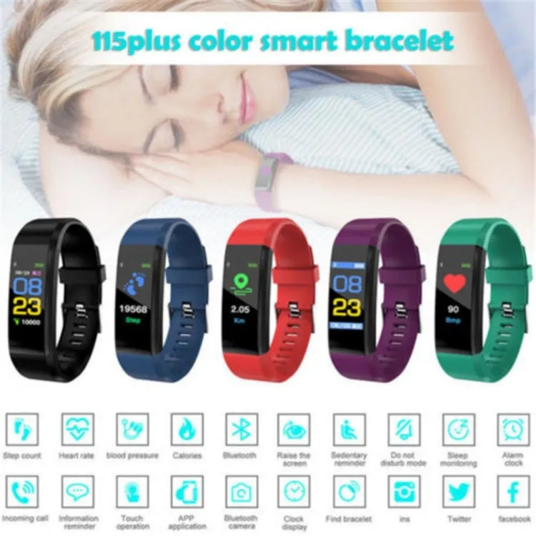 ID115 0.96 inch OLED Screen Smart Watch Wristband Pedometer Sport Fitness Tracker Bracelet(Black)