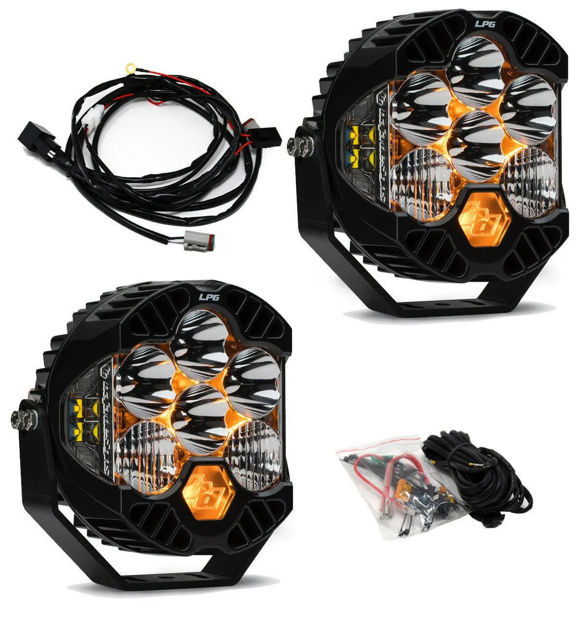 Jeep JL/JT LP6 Pro Bumper Light Kit - Jeep 2020-22 Gladiator; 2018-22 Wrangler JL; NOTE: w/ OE Steel Bumper