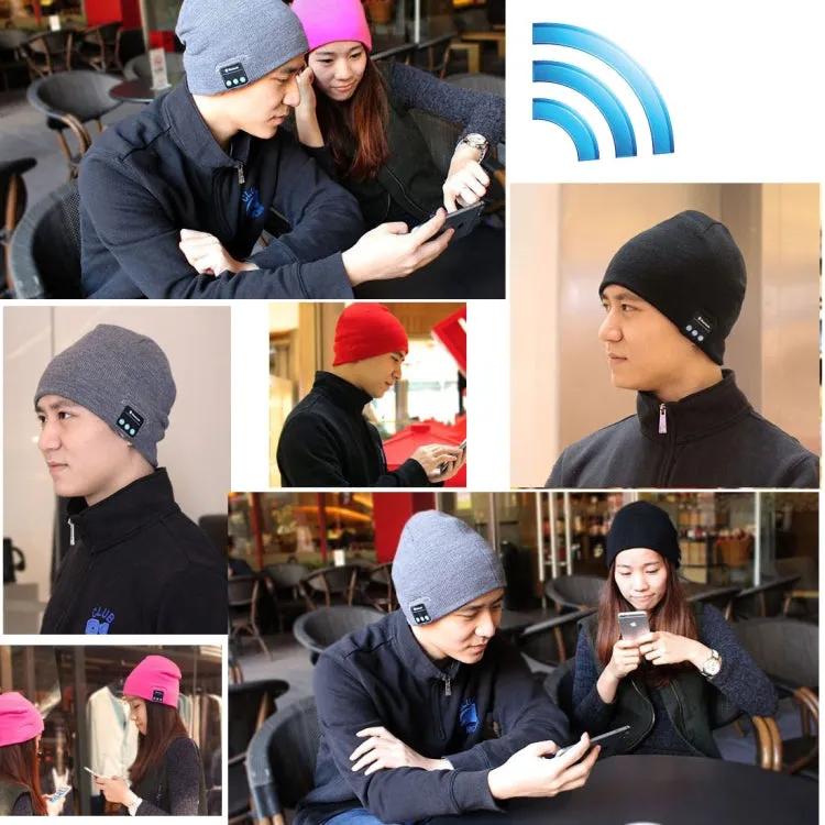 Knitted Bluetooth Headset Warm Winter Hat with Mic for Boy & Girl & Adults(Grey)