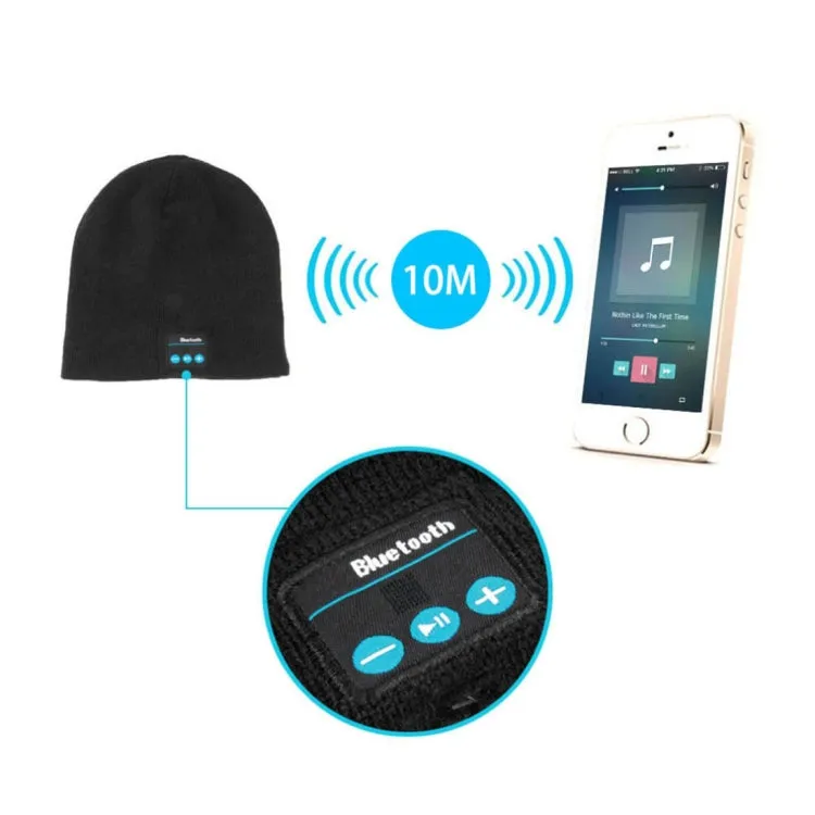Knitted Bluetooth Headset Warm Winter Hat with Mic for Boy & Girl & Adults(Grey)