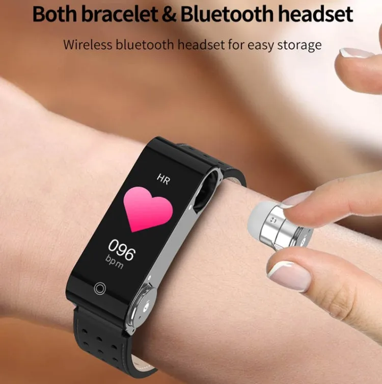 L890 1.14 inch TFT Color Screen Sports Bracelet with Bluetooth Headset, Support Call Reminder/Heart Rate Measurement/Blood Pressure Monitoring/Body Temperature Measurement(Blue)