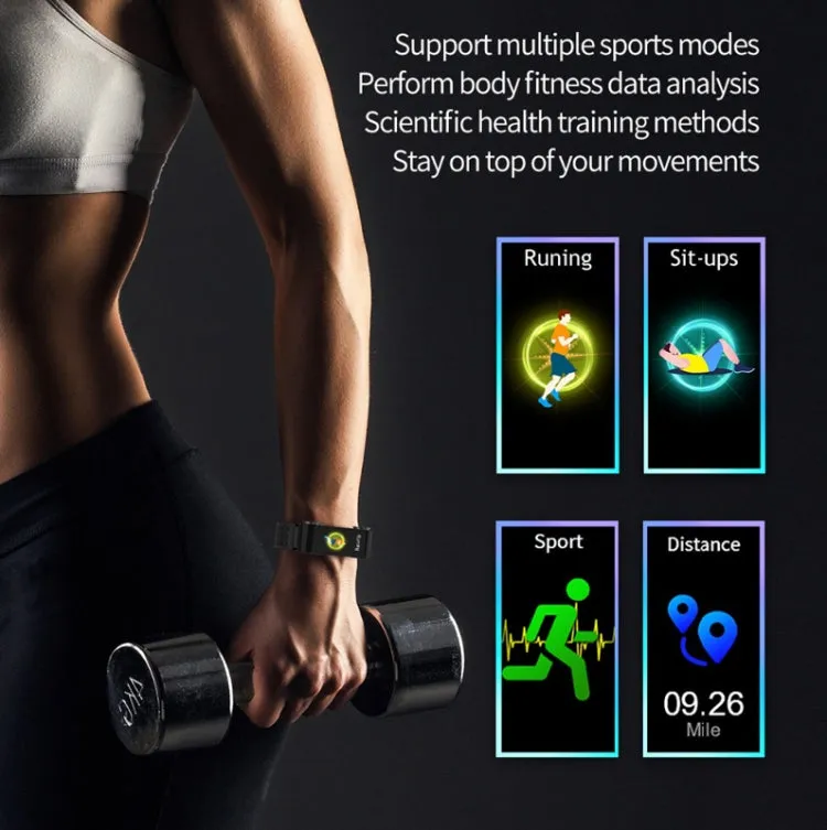 L890 1.14 inch TFT Color Screen Sports Bracelet with Bluetooth Headset, Support Call Reminder/Heart Rate Measurement/Blood Pressure Monitoring/Body Temperature Measurement(Blue)