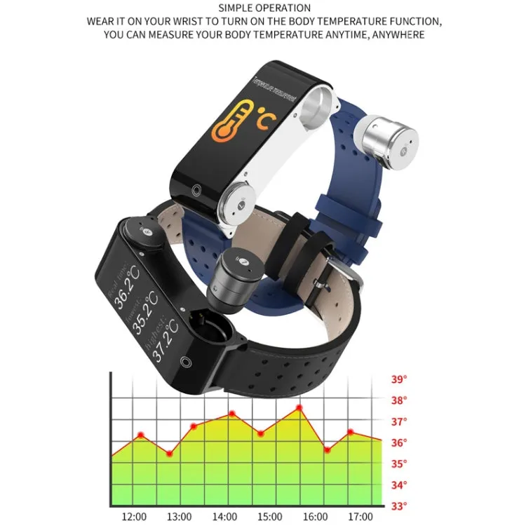 L890 1.14 inch TFT Color Screen Sports Bracelet with Bluetooth Headset, Support Call Reminder/Heart Rate Measurement/Blood Pressure Monitoring/Body Temperature Measurement(Blue)