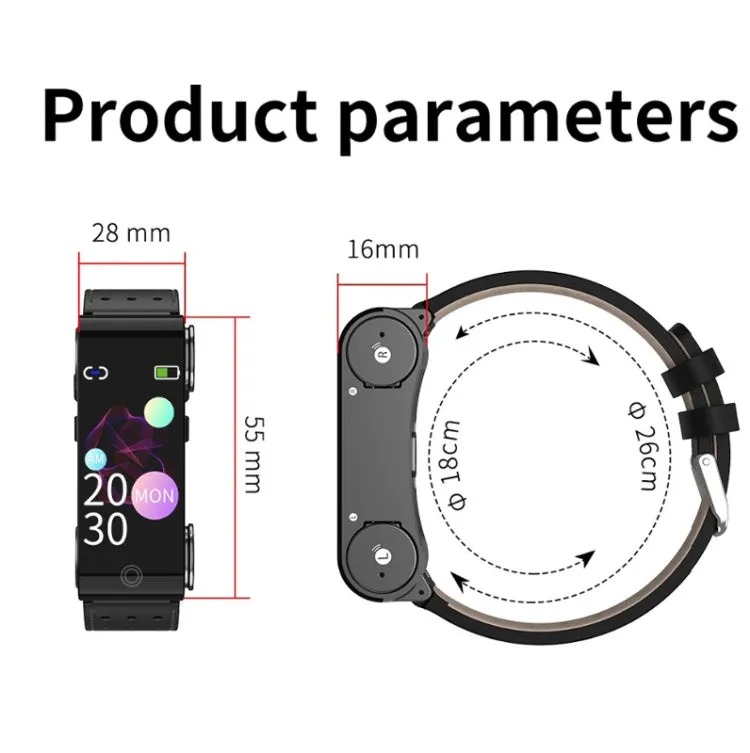 L890 1.14 inch TFT Color Screen Sports Bracelet with Bluetooth Headset, Support Call Reminder/Heart Rate Measurement/Blood Pressure Monitoring/Body Temperature Measurement(Blue)
