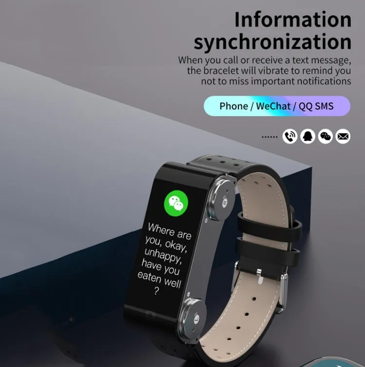 L890 1.14 inch TFT Color Screen Sports Bracelet with Bluetooth Headset, Support Call Reminder/Heart Rate Measurement/Blood Pressure Monitoring/Body Temperature Measurement(Blue)