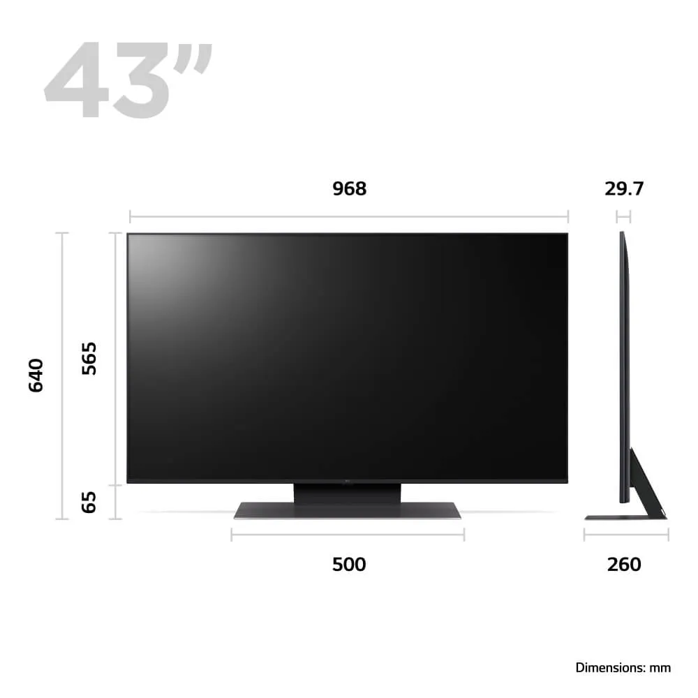 LG 43UR91006LA (2023) LED HDR 4K Ultra HD Smart TV, 43 inch with Freeview Play/Freesat HD, Ashed Blue