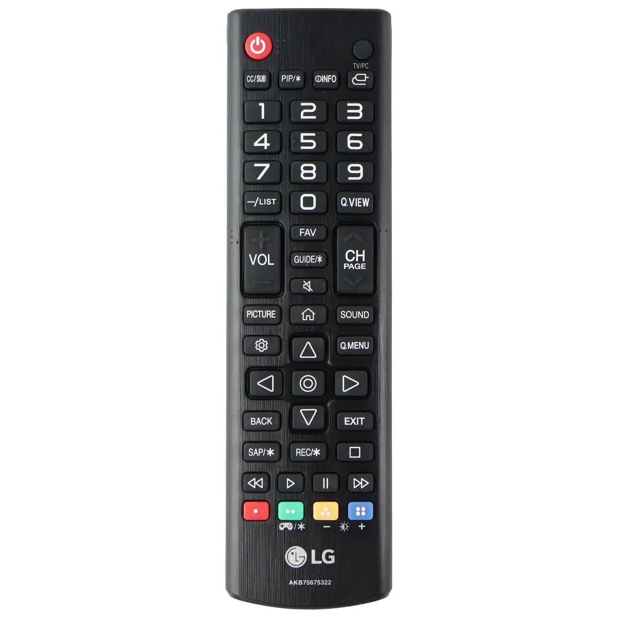 LG Original Remote Control (AKB75675322) for Select LG TVs - Black