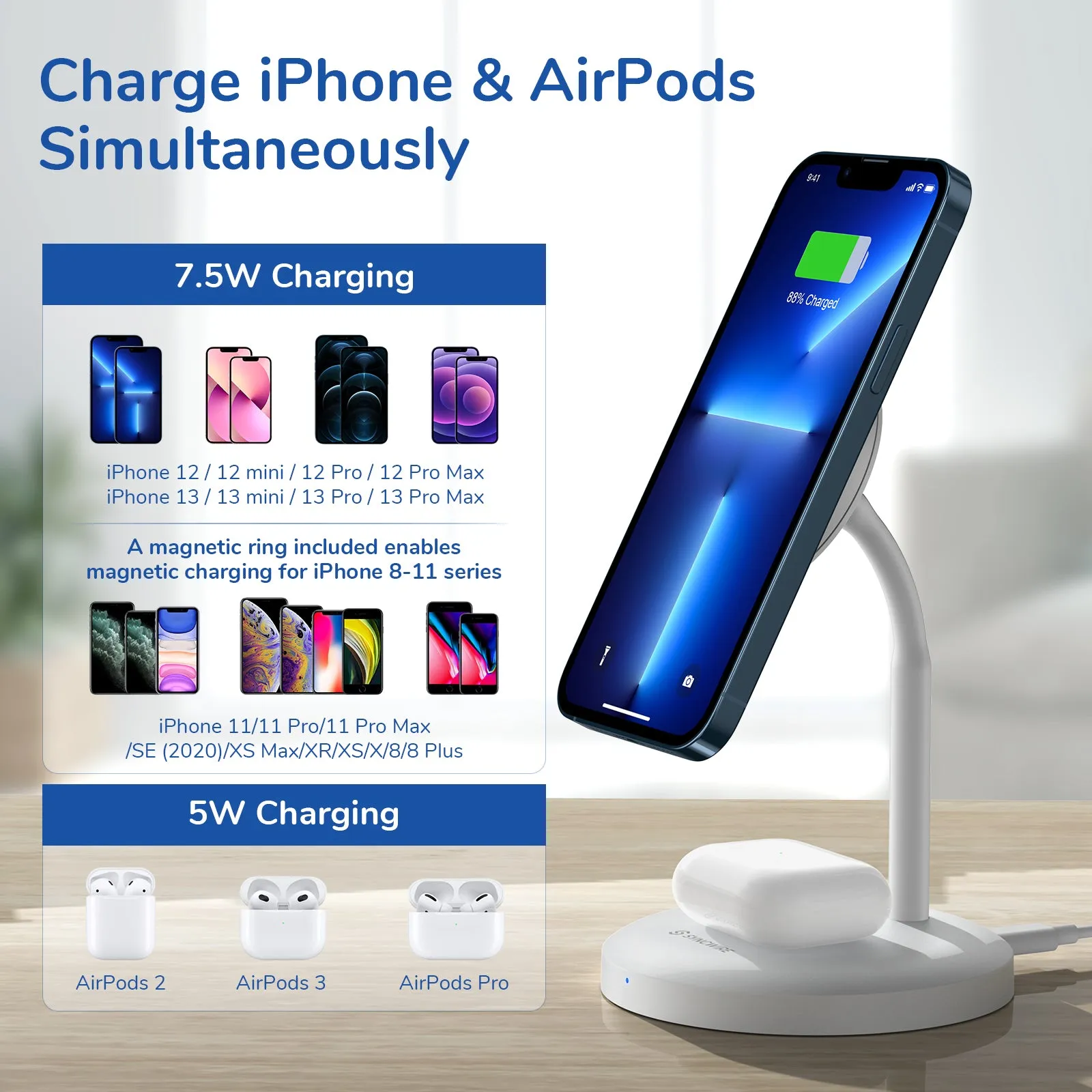 Mag360 2-in-1 Wireless Charging Stand
