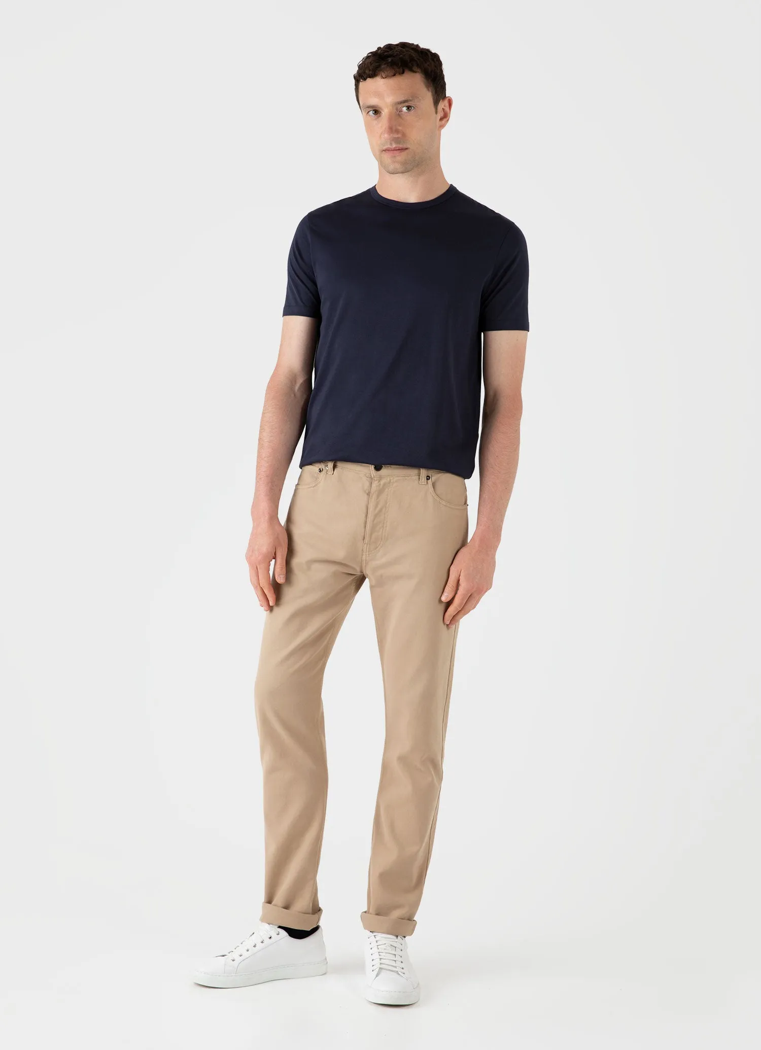 Men's Cotton Drill 5 Pocket Trouser in Stone