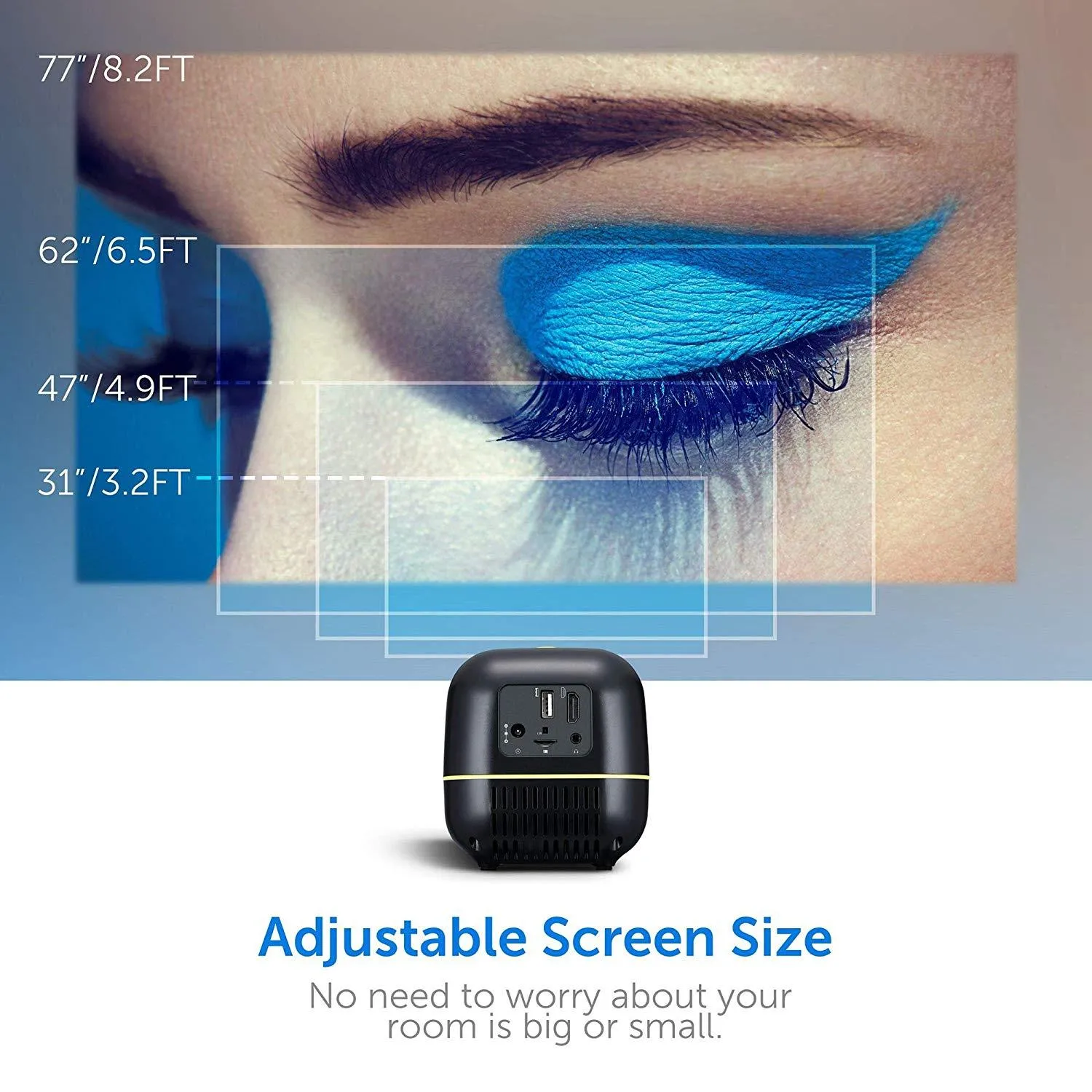Mini Portable Projector Pocket Video Projector HD 1080p