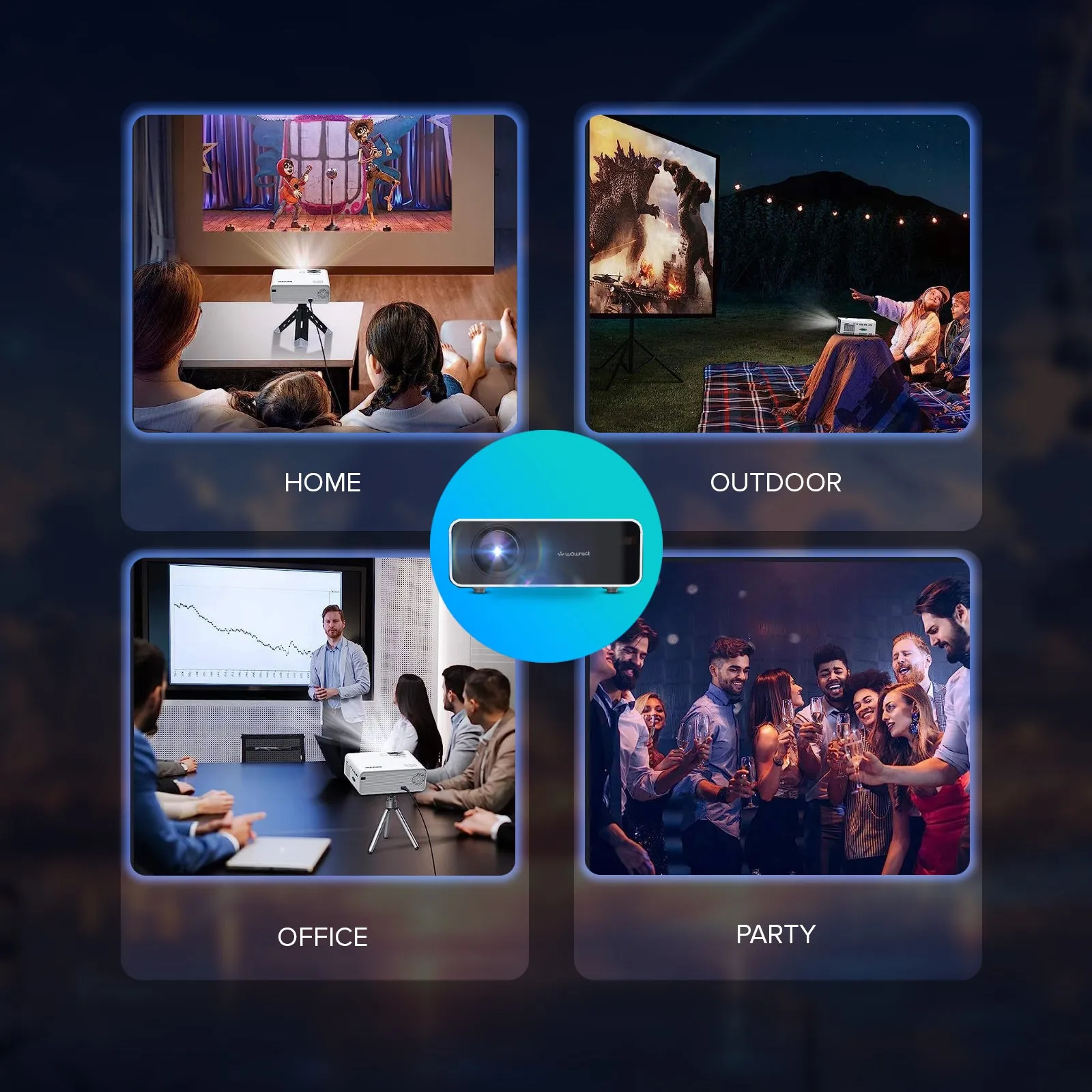 Mini Projector |3300 Lumens Native Res 1280x720P| Supports 1080P Video Projector
