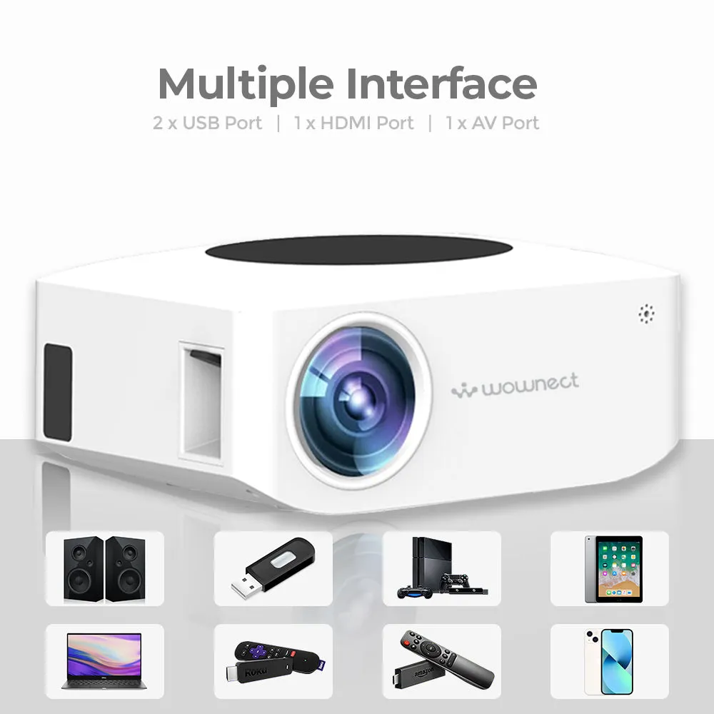Mini WiFi Projector |1500 Lumens/Screen Size upto 100inch|Native Res 800x480P|Wireless Screen Mirroring Home Theater Video Projectors