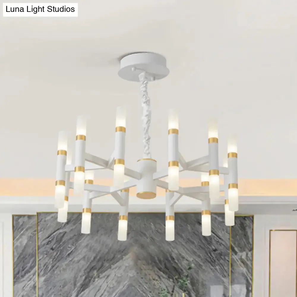 Modernist 24-Light LED Radial Ceiling Lamp in Black/Gold or White/Gold