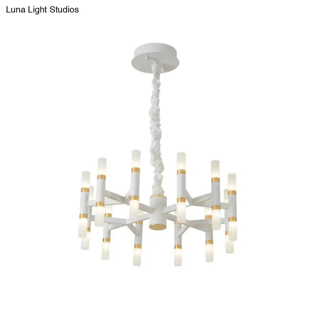 Modernist 24-Light LED Radial Ceiling Lamp in Black/Gold or White/Gold