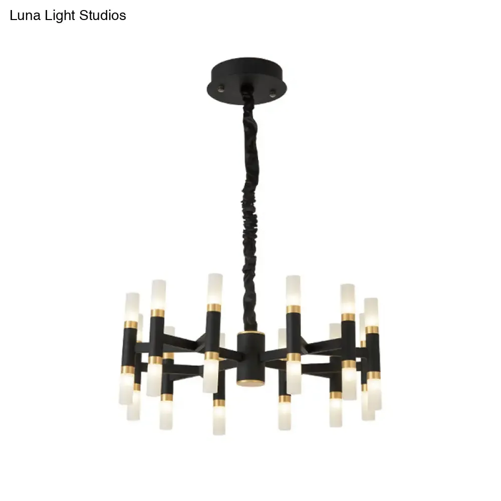 Modernist 24-Light LED Radial Ceiling Lamp in Black/Gold or White/Gold