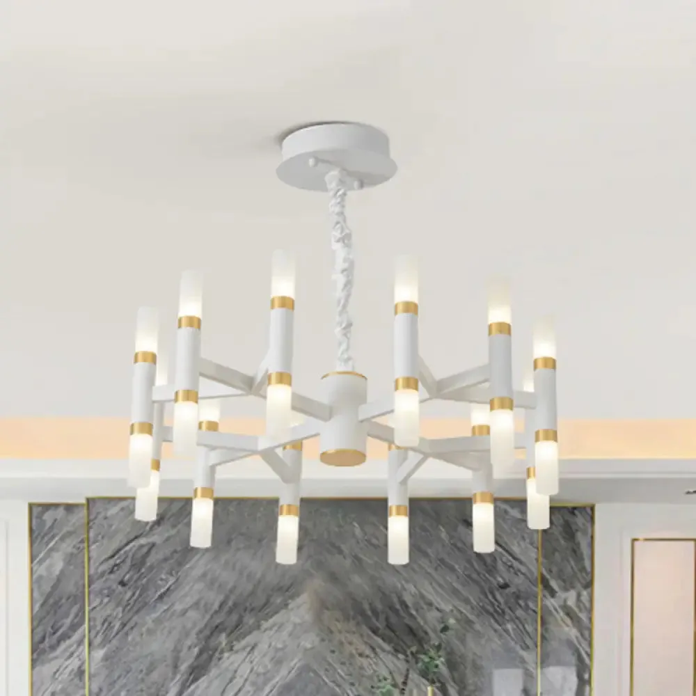 Modernist 24-Light LED Radial Ceiling Lamp in Black/Gold or White/Gold