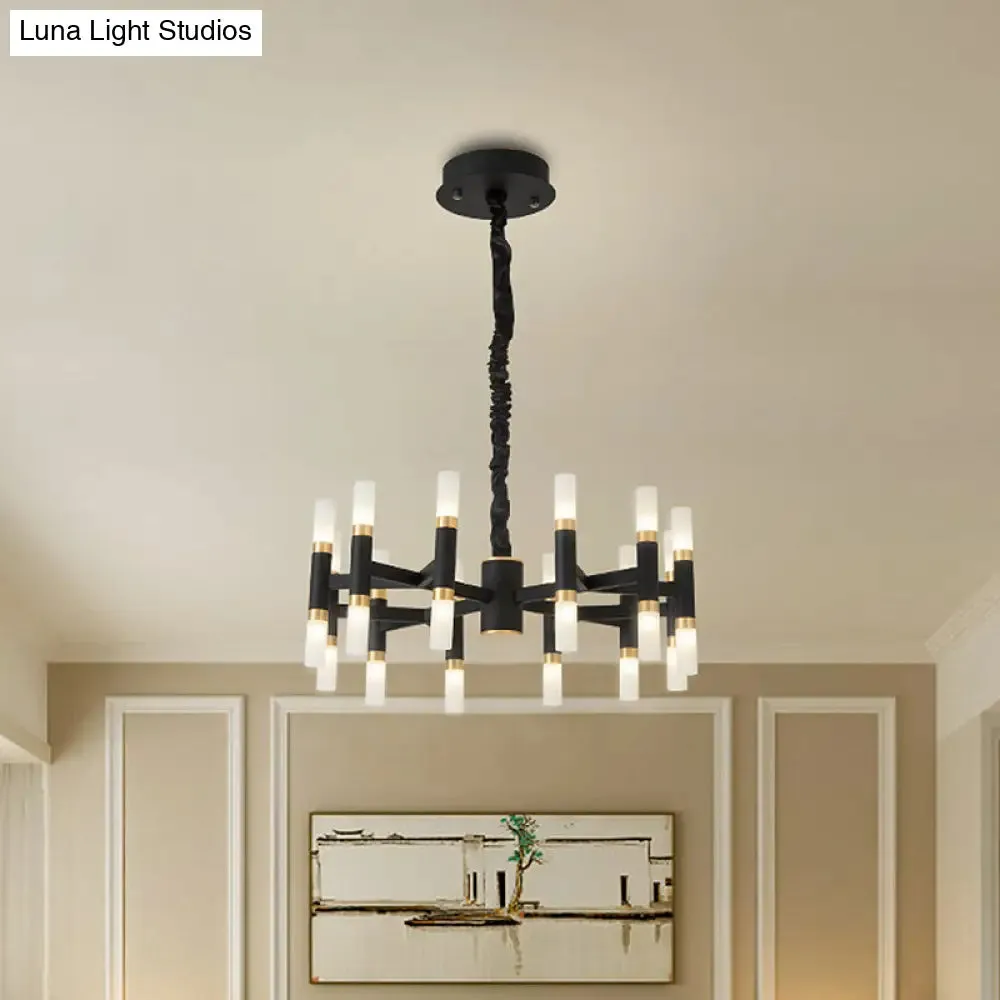 Modernist 24-Light LED Radial Ceiling Lamp in Black/Gold or White/Gold