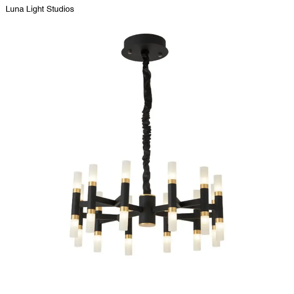 Modernist 24-Light LED Radial Ceiling Lamp in Black/Gold or White/Gold