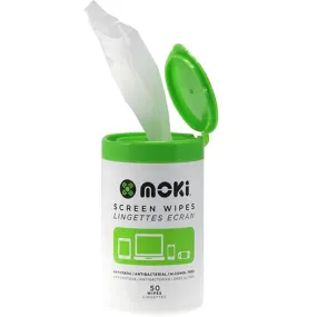 Moki Screen Wet Wipes Clean Bottle 50 Pack | TV/Monitor/Tablet/Phone LCD/LED