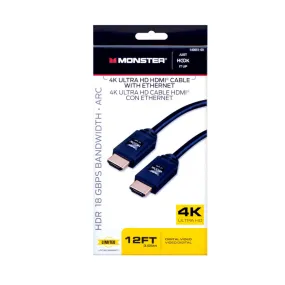 Monster Just Hook It Up 12 ft. L High Speed Cable with Ethernet HDMI