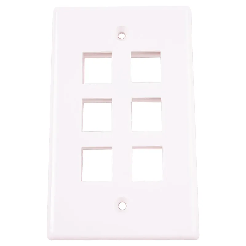 Monster Just Hook It Up White 6 gang Plastic Keystone Wall Plate 1 pk