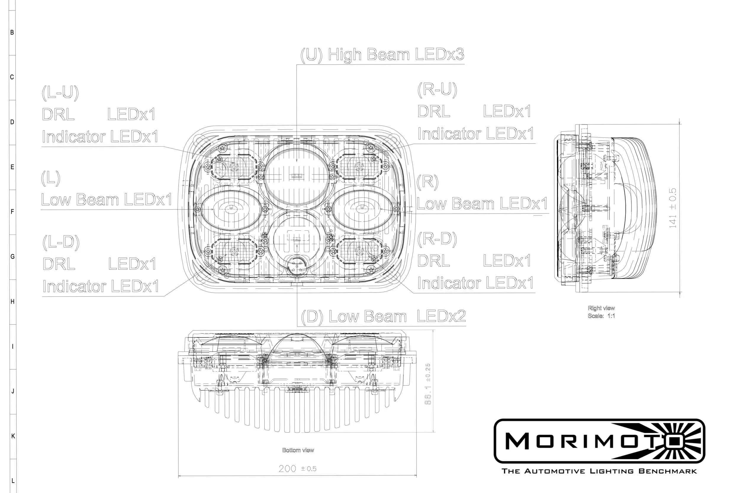 Morimoto Sealed5 Bi-LED Headlight (5X7)