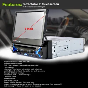 New 7" 2Din Car Bluetooth MP5 Player HD Touch Screen Bluetooth MP5 Player Car MP5 Player Audio Video with Contraction Screen