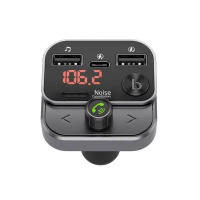 New - Just Wireless Bluetooth FM Transmitter with USB-C and USB-A Charging Port - Black