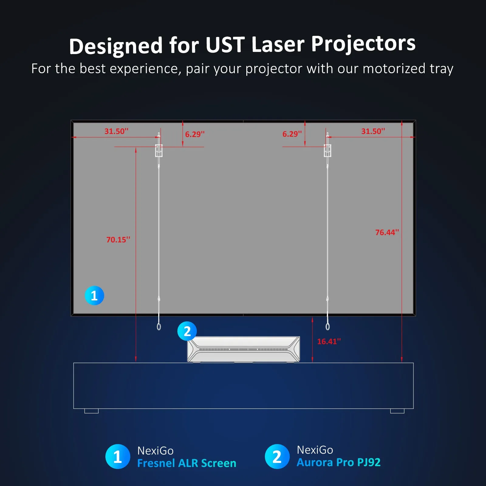 NexiGo 120" ALR Fresnel Projector Screen