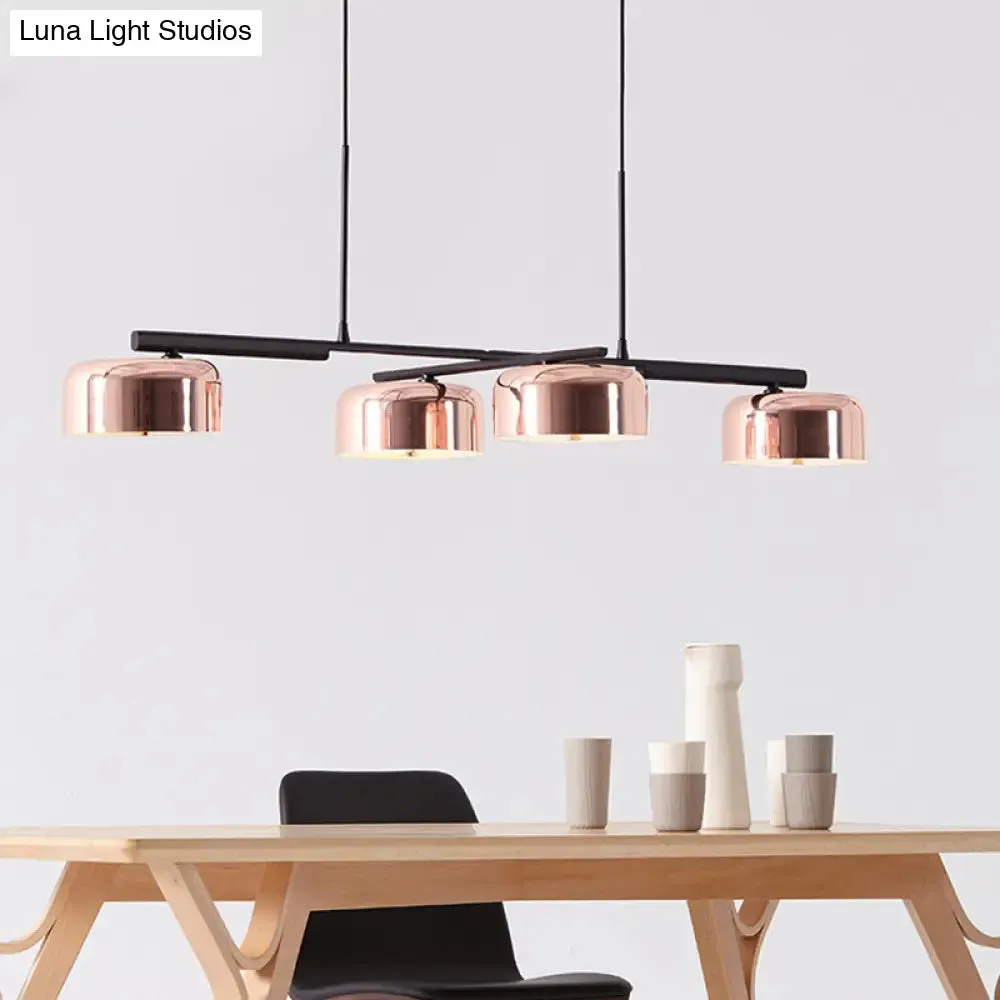 Nordic LED Diner Island Lamp: 4-Light Hanging Fixture with Acrylic Shade