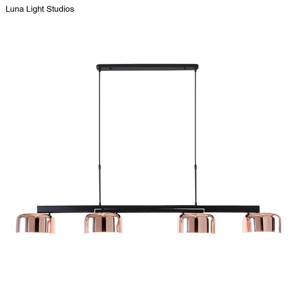 Nordic LED Diner Island Lamp: 4-Light Hanging Fixture with Acrylic Shade