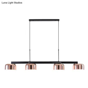 Nordic LED Diner Island Lamp: 4-Light Hanging Fixture with Acrylic Shade