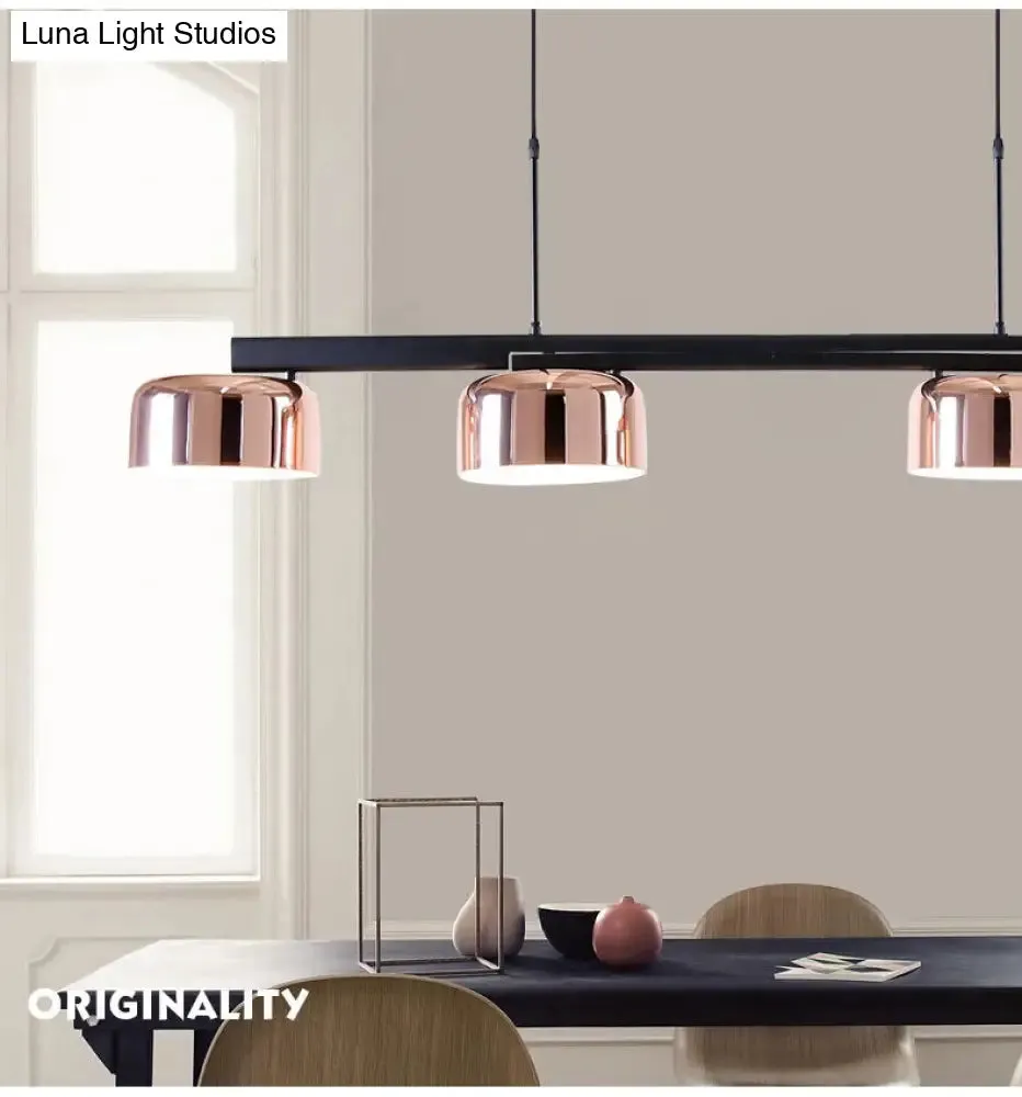 Nordic LED Diner Island Lamp: 4-Light Hanging Fixture with Acrylic Shade