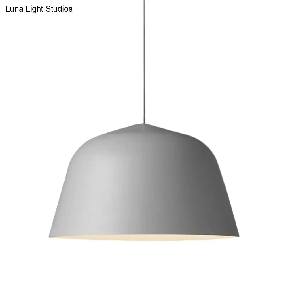 Nordic Style Dome Hanging Shade Ceiling 1 Light Metal Pendant Lamp in Black/Green for Bedroom