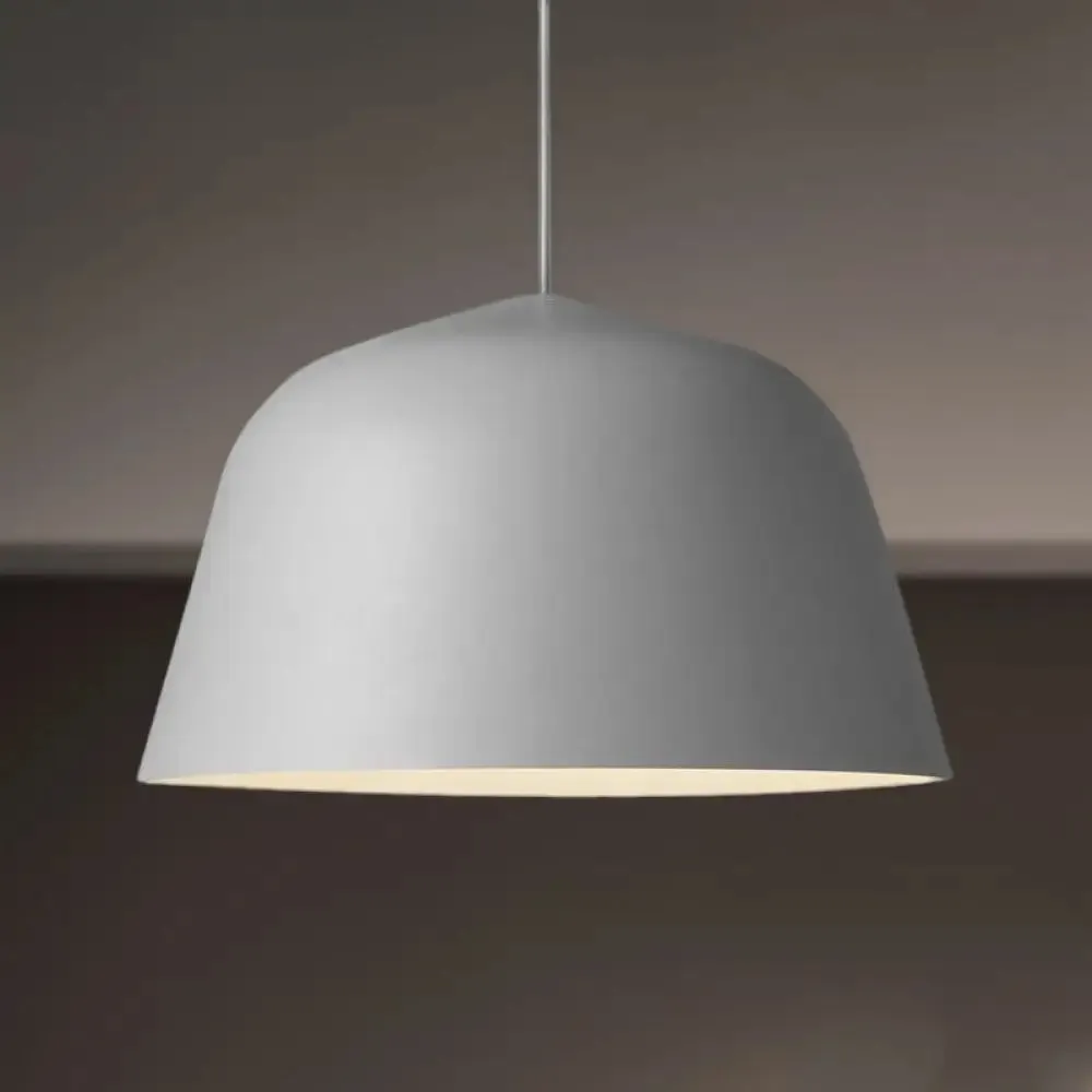 Nordic Style Dome Hanging Shade Ceiling 1 Light Metal Pendant Lamp in Black/Green for Bedroom