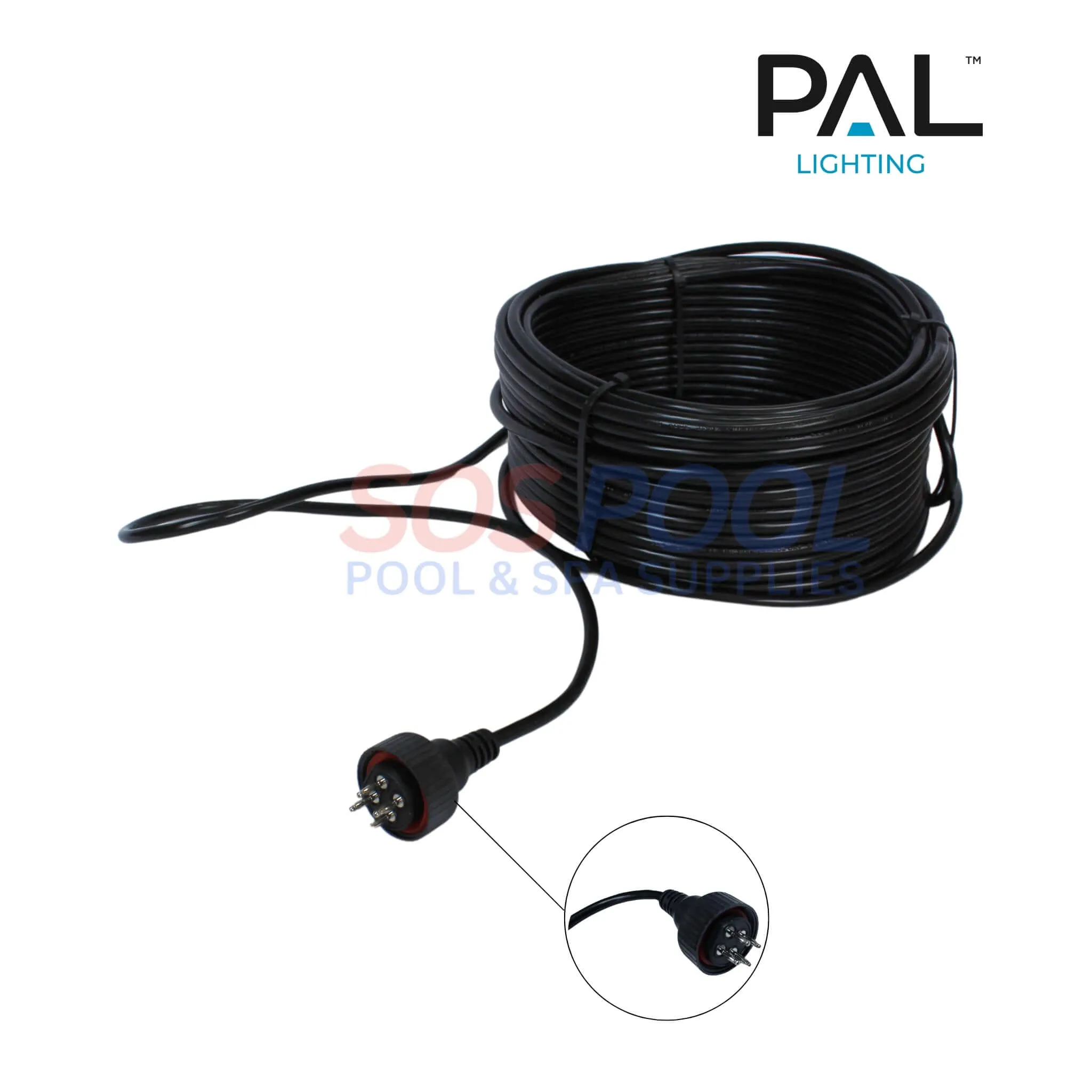 PAL Lighting Treo Mini Multi Color LED Nicheless Pool and Spa Light | 150ft Cable | 64-EGTSM-150